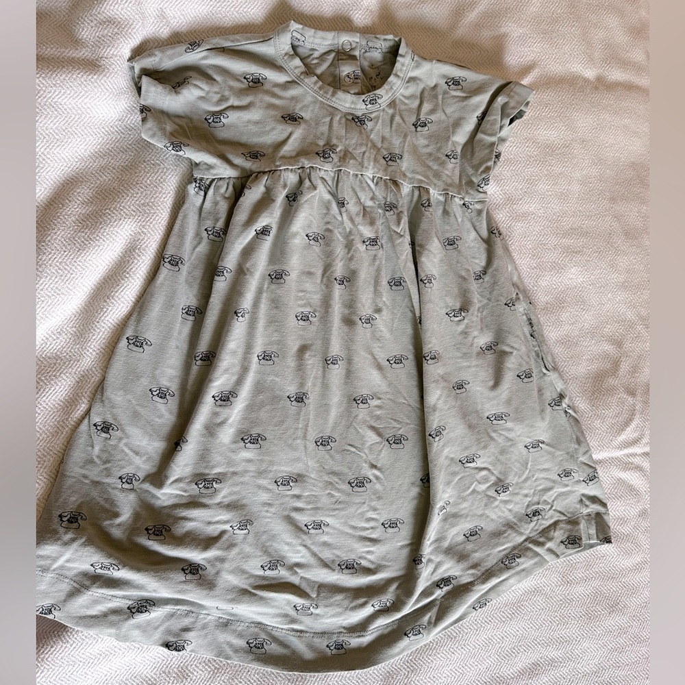 Kate Quinn telephone print blue jersey dress size 2T
